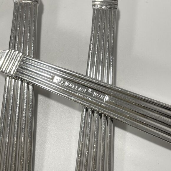 Lot Of 20 Wallace Chardonnay 18/8 Stainless Flatware Classic Ribbed Fork Spoon - Picture 8 of 9